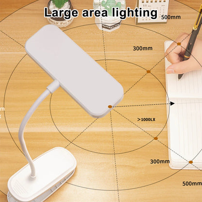 Flexible Study Desk Lamp with Clip, USB Rechargeable, 360° Adjustable Night Light for Reading and Office Work